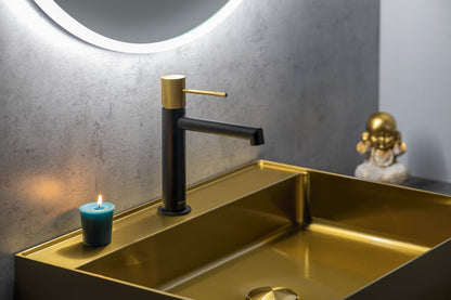 SOLARIS Baterie lavoar, negru/auriu mat