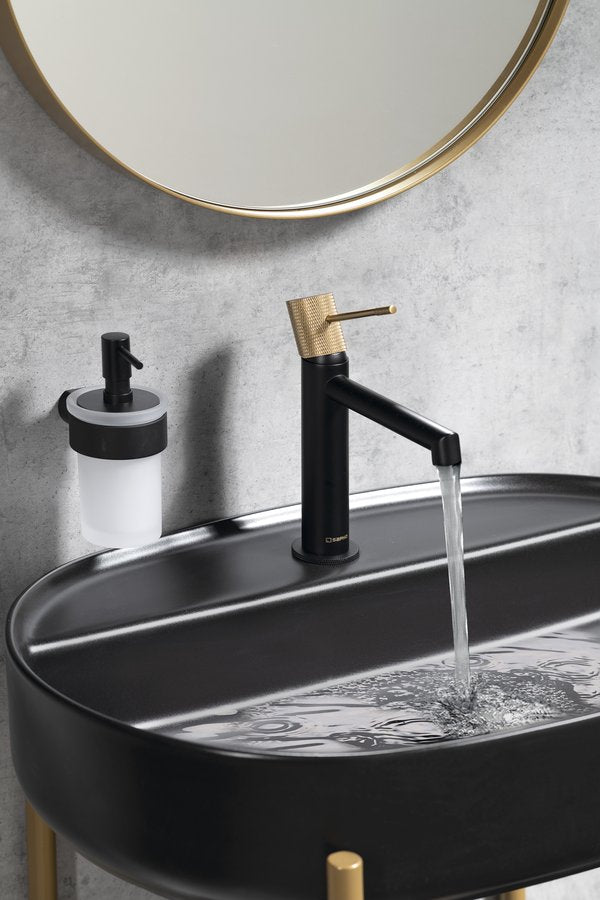 SOLARIS Baterie lavoar, negru/auriu mat