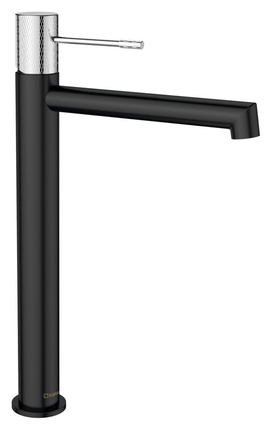 SOLARIS Baterie lavoar înaltă, negru mat/crom