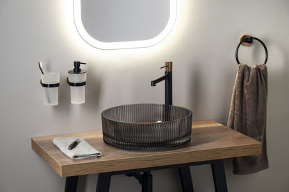 SOLARIS Baterie lavoar înaltă, negru/cupru mat