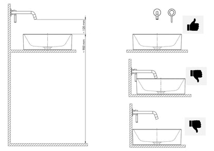 SOLARIS Baterie lavoar 2 orificii montaj pe perete, crom
