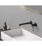 SOLARIS Baterie lavoar 2 orificii montaj pe perete, negru mat