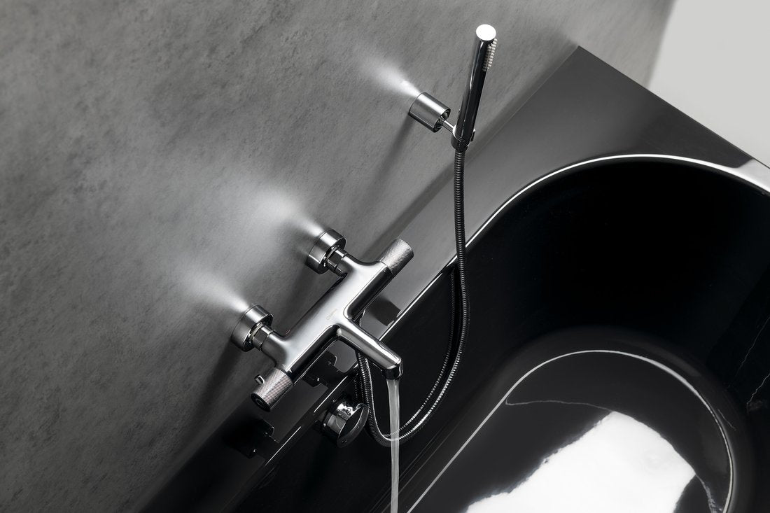 SOLARIS Baterie cadă montaj pe perete, crom