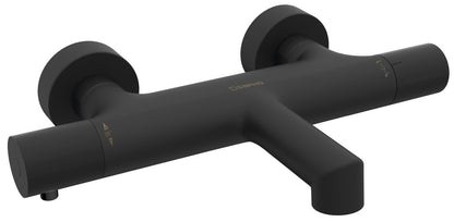 SOLARIS Baterie cadă montaj pe perete, negru mat