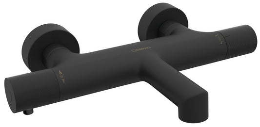 SOLARIS Baterie cadă montaj pe perete, negru mat