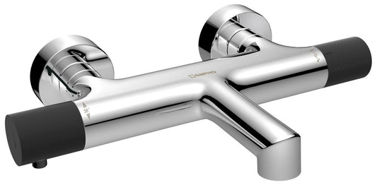 SOLARIS Baterie cadă montaj pe perete, crom/negru mat