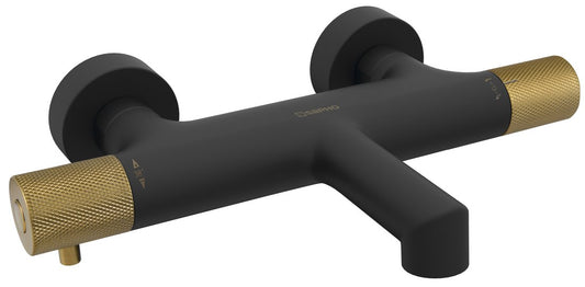 SOLARIS Baterie cadă montaj pe perete, negru/auriu mat