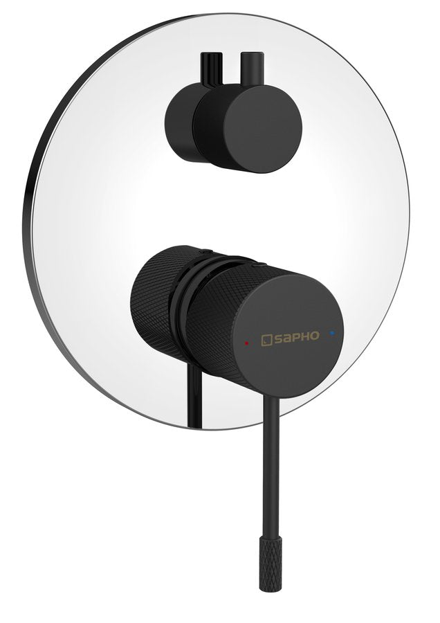 SOLARIS Baterie duș încastrată, 2 căi, crom/negru mat