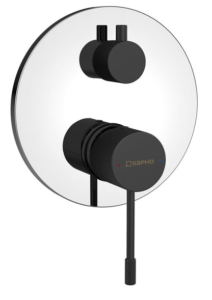 SOLARIS Baterie duș încastrată, 2 căi, crom/negru mat