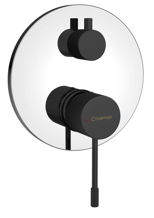 SOLARIS Baterie duș încastrată, 2 căi, crom/negru mat