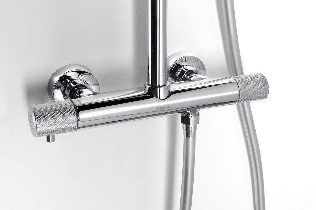 SOLARIS Set duș combinat cu baterie termostatică, crom