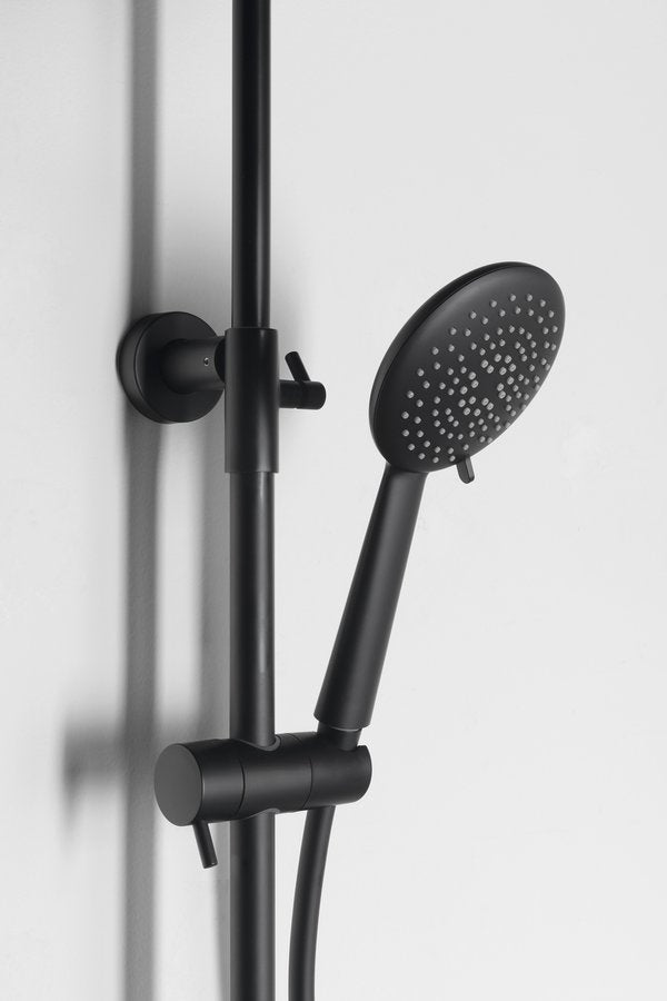 SOLARIS Set duș combinat cu baterie termostatică, negru mat