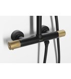 SOLARIS Set duș combinat cu baterie termostatică, negru/auriu mat