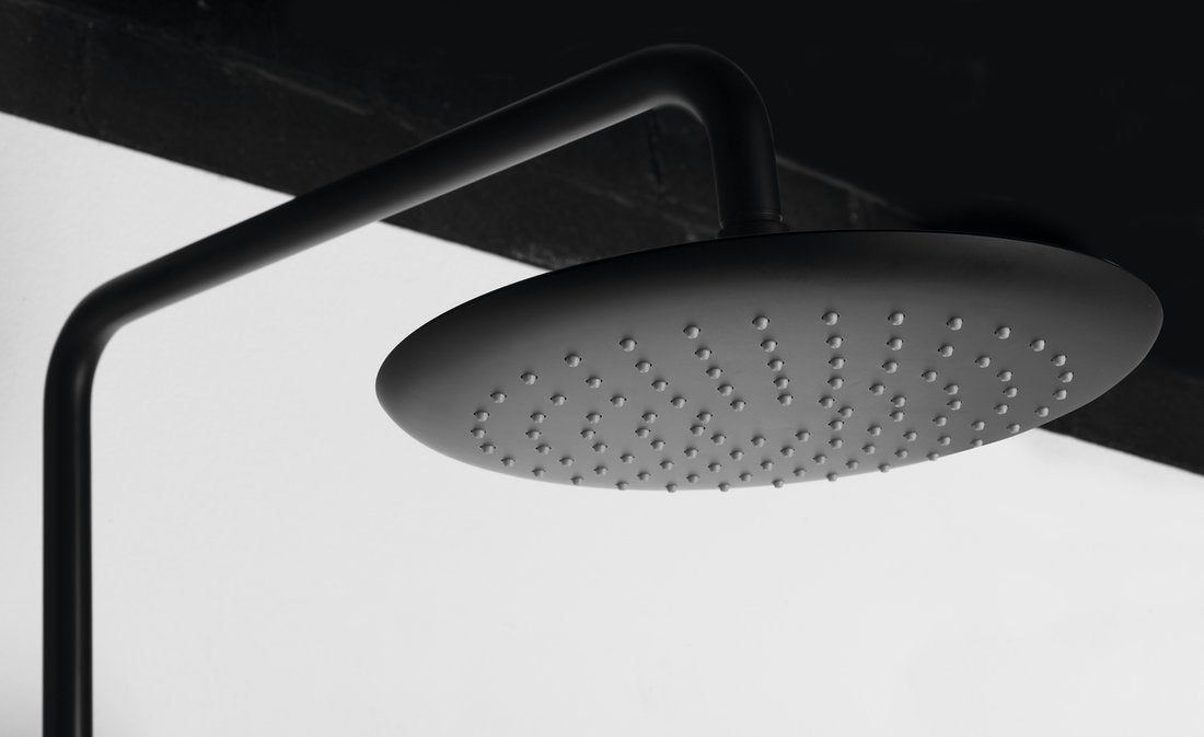 SOLARIS Set duș combinat cu baterie termostatică, negru/auriu mat