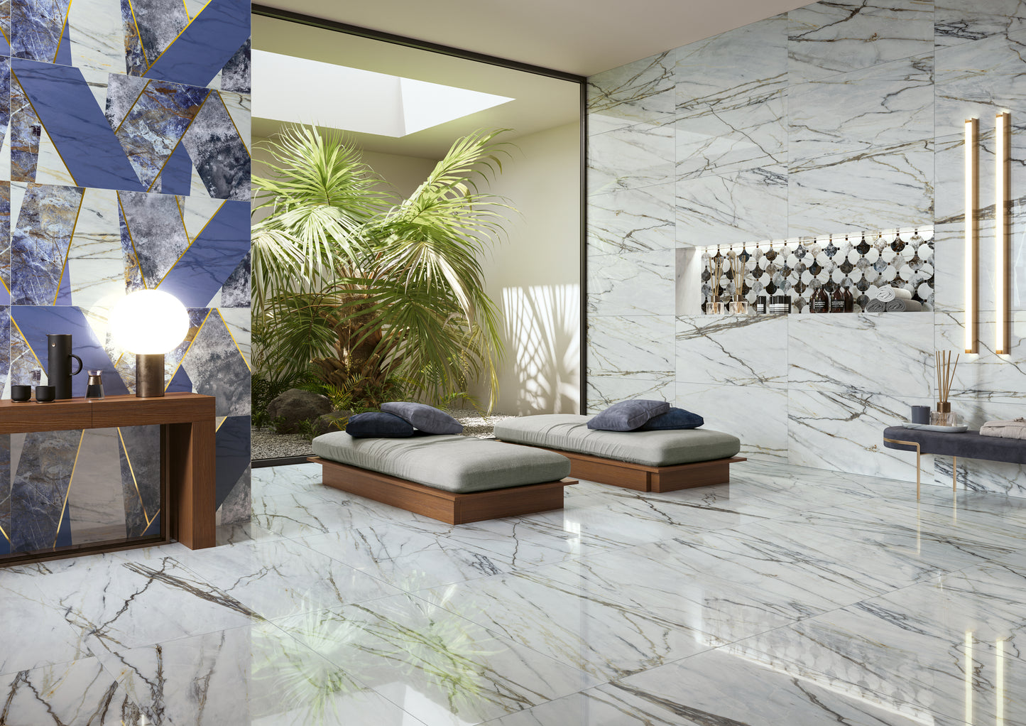 SERENADE MOSAICO CIRCLE BLUE 29X29