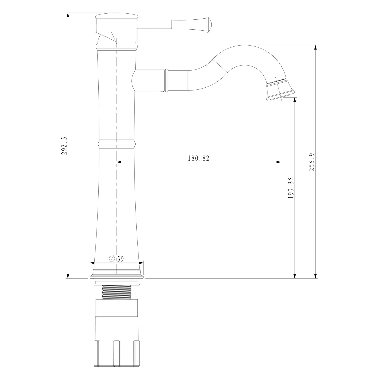 ATENA Baterie lavoar înaltă, crom