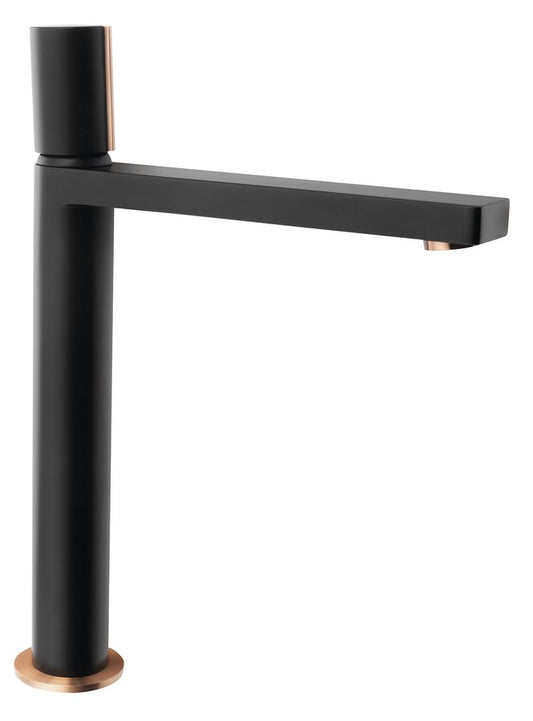 KAISA Baterie lavoar înaltă 235 mm, negru/cupru mat