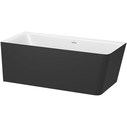 Ona Cada freestanding dreptunghiulara  compozit 160x70 cm alb/negru, montaj stanga