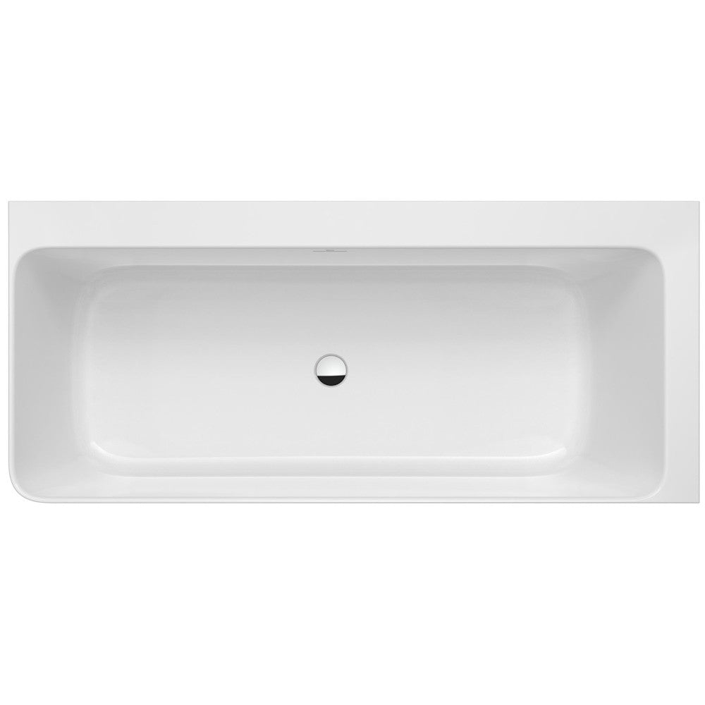 Ona Cada freestanding dreptunghiulara  compozit 160x70 cm alb/negru, montaj dreapta