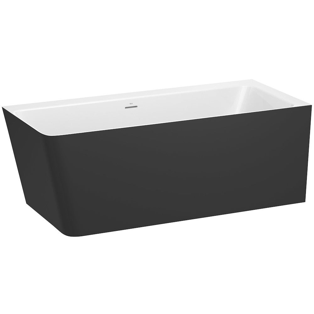 Ona Cada freestanding dreptunghiulara  compozit 160x70 cm alb/negru, montaj dreapta