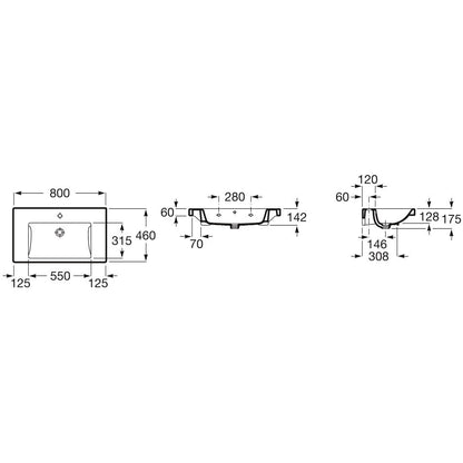 Lavoar baie suspendat The Gap 80x46 cm