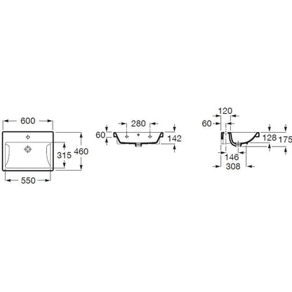 Lavoar baie suspendat The Gap 60x46 cm