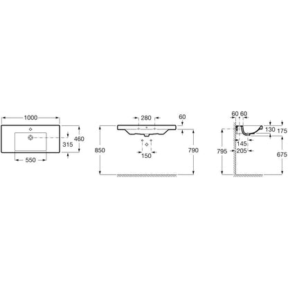 Lavoar baie suspendat The Gap 100x46 cm
