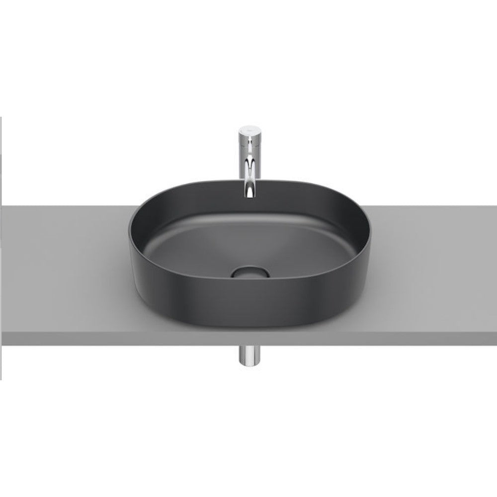 INSPIRA Lavoar baie pe blat, antracit, oval  Round 50x37 cm