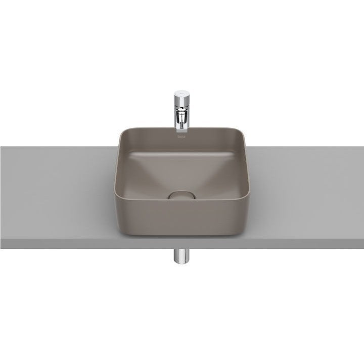 INSPIRA Lavoar baie pe blat, maro, patrat  Square 37x37 cm