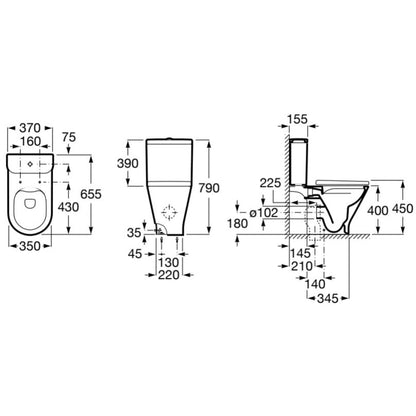 The Gap Round Rezervor WC, alimentare inferioara