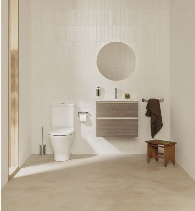 Vas WC pe pardoseala The Gap Round Rimless 37x60 cm evacuare verticala