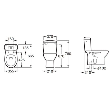 Victoria Vas WC pe pardoseala  36x67 cm evacuare verticala