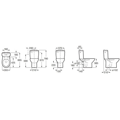Victoria Vas WC pe pardoseala  35x66 cm evacuare orizontala