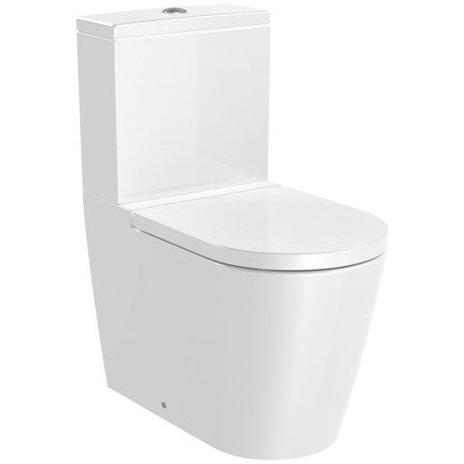 INSPIRA Vas WC pe pardoseala  Round Rimless 37x65 cm evacuare orizontala sau verticala, alb