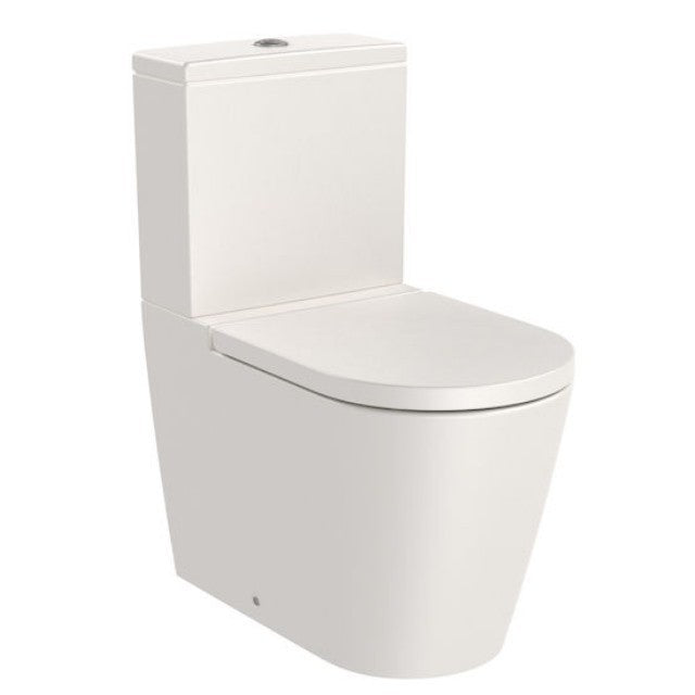 INSPIRA Vas WC pe pardoseala  Round Rimless 37x65 cm evacuare orizontala sau verticala, lipit de perete, bej