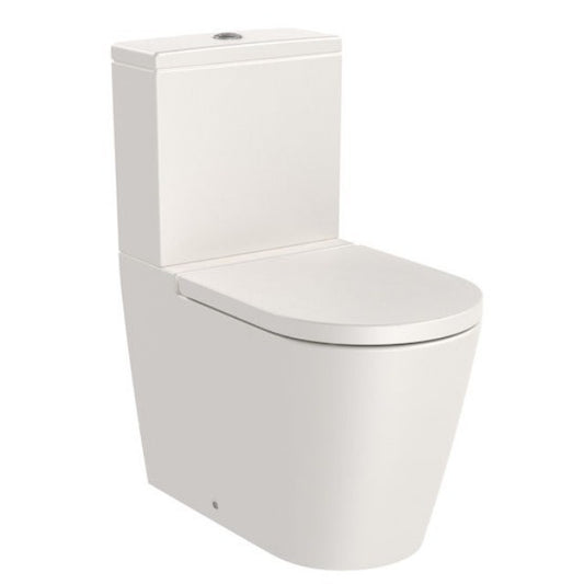 INSPIRA Vas WC pe pardoseala  Round Rimless 37x65 cm evacuare orizontala sau verticala, lipit de perete, bej