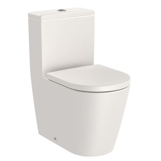 INSPIRA Vas WC pe pardoseala  Round Compact Rimless 37x60 cm evacuare orizontala sau verticala, lipit de perete, bej