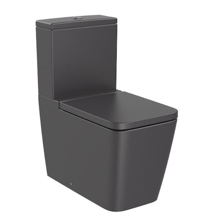 INSPIRA Vas WC pe pardoseala  Square Rimless 36x65 cm evacuare orizontala sau verticala, lipit de perete, antracit (onyx)