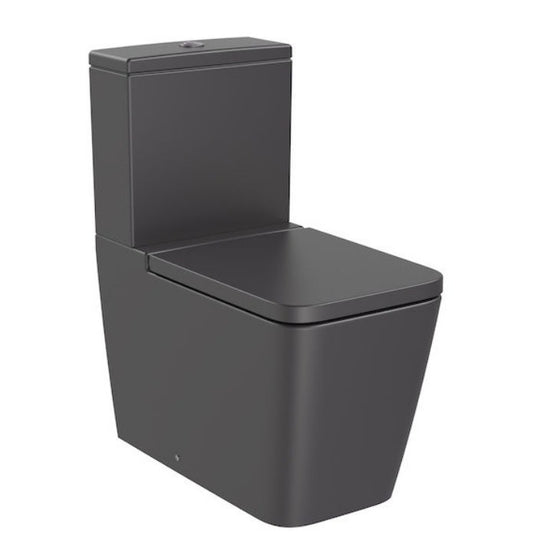 INSPIRA Vas WC pe pardoseala  Square Rimless 36x65 cm evacuare orizontala sau verticala, lipit de perete, antracit (onyx)