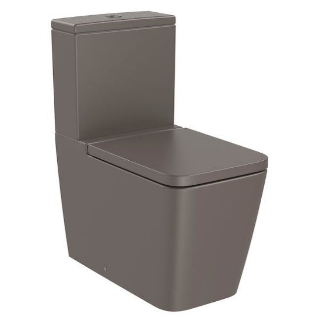 INSPIRA Vas WC pe pardoseala  Square Rimless 36x65 cm evacuare orizontala sau verticala, lipit de perete, maro (coffee)