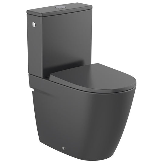 Ona Vas WC pe pardoseala  Rimless 37x60 cm evacuare orizontala sau verticala, lipit de perete, negru mat