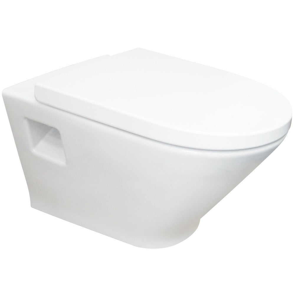 Vas WC suspendat The Gap Round Rimless 36x54 cm evacuare orizontala