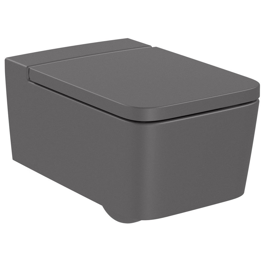 INSPIRA Vas WC suspendat  Square Rimless 37x56 cm evacuare orizontala, antracit (onyx)