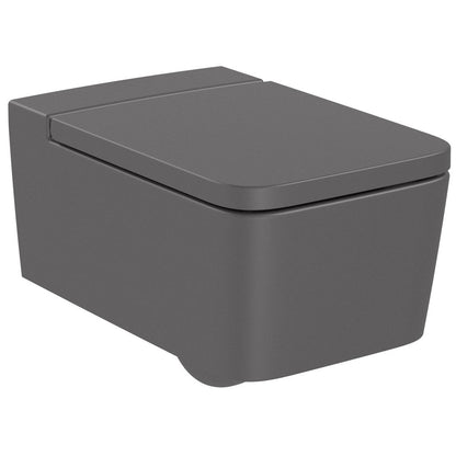 INSPIRA Vas WC suspendat  Square Rimless 37x56 cm evacuare orizontala, antracit (onyx)