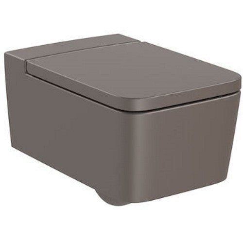 INSPIRA Vas WC suspendat  Square Rimless 37x56 cm evacuare orizontala, maro (coffee)