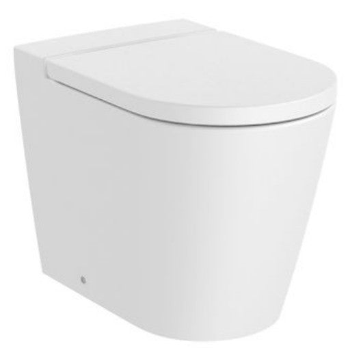 INSPIRA Vas WC pe pardoseala  Round Rimless 37x56 cm evacuare orizontala sau verticala, lipit de perete, alb mat