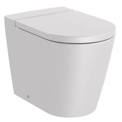 INSPIRA Vas WC pe pardoseala  Round Rimless 37x56 cm evacuare orizontala sau verticala, lipit de perete, alb (pearl)