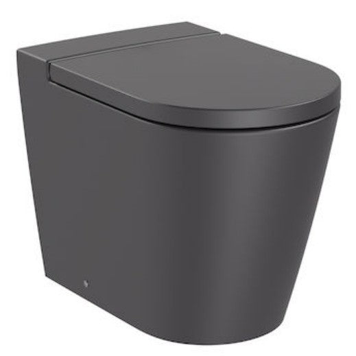 INSPIRA Vas WC pe pardoseala  Round Rimless 37x56 cm evacuare orizontala sau verticala, lipit de perete, antracit (onyx)