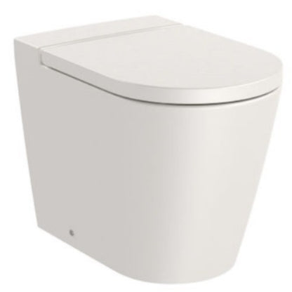 INSPIRA Vas WC pe pardoseala  Round Rimless 37x56 cm evacuare orizontala sau verticala, lipit de perete, bej