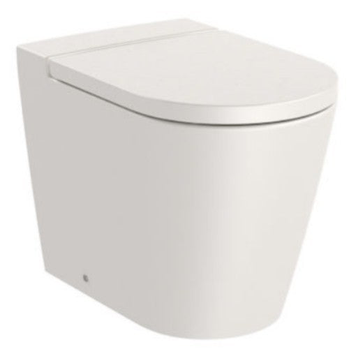 INSPIRA Vas WC pe pardoseala  Round Rimless 37x56 cm evacuare orizontala sau verticala, lipit de perete, bej